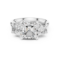 Asterion Three-Stone Asscher Cut Ring Elegant Statement