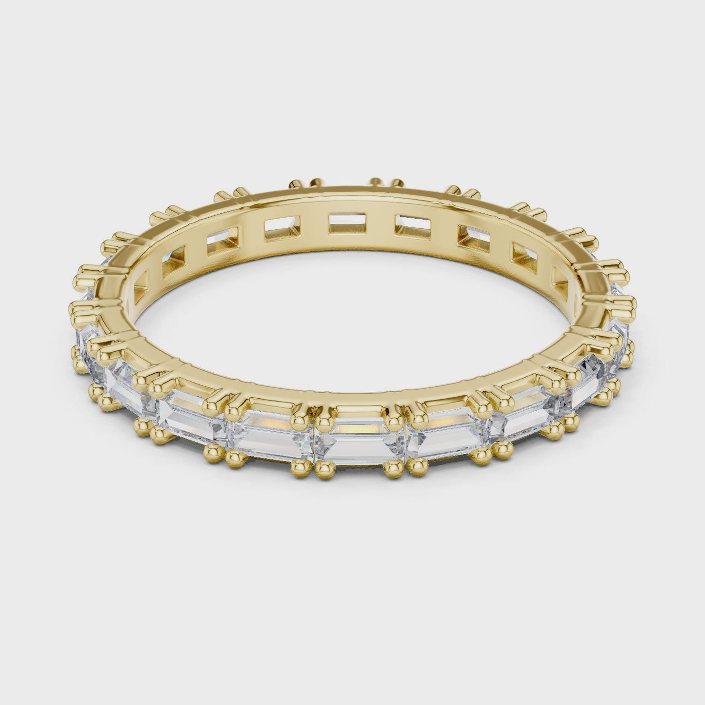 Prism Axis Emerald Cut Diamond Eternity Band Ring