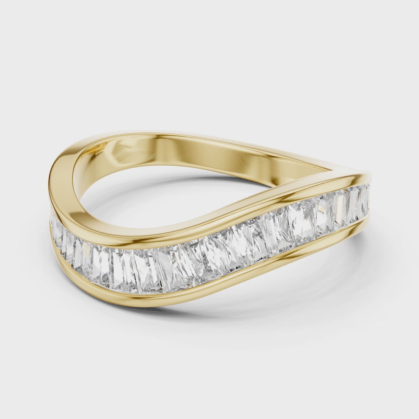 Velocity Curve Princess Cut Diamond Bypass Ring