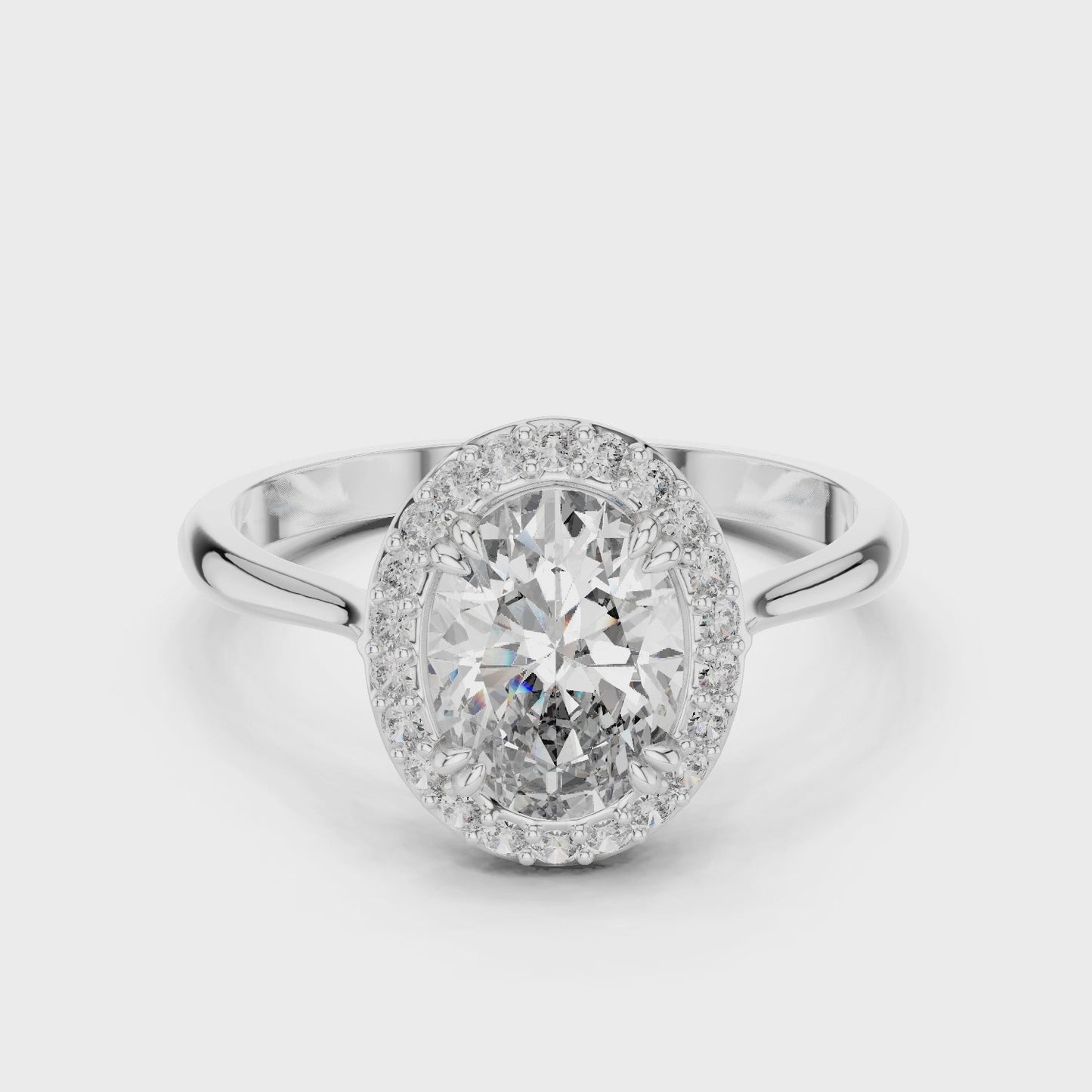 Aurora Oval Halo Engagement Ring
