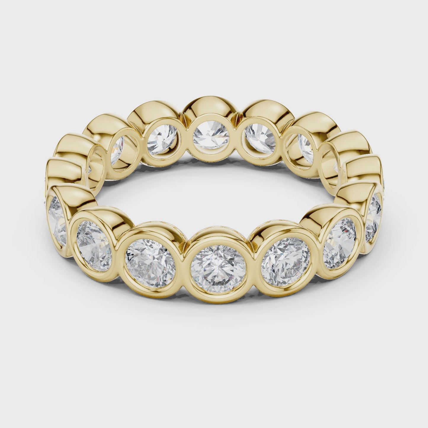 Halo Frame Round Bezel Diamond Eternity Band Ring