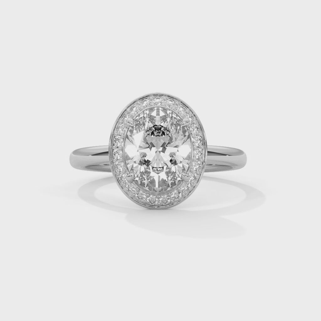 Oval Halo Diamond Engagement Ring