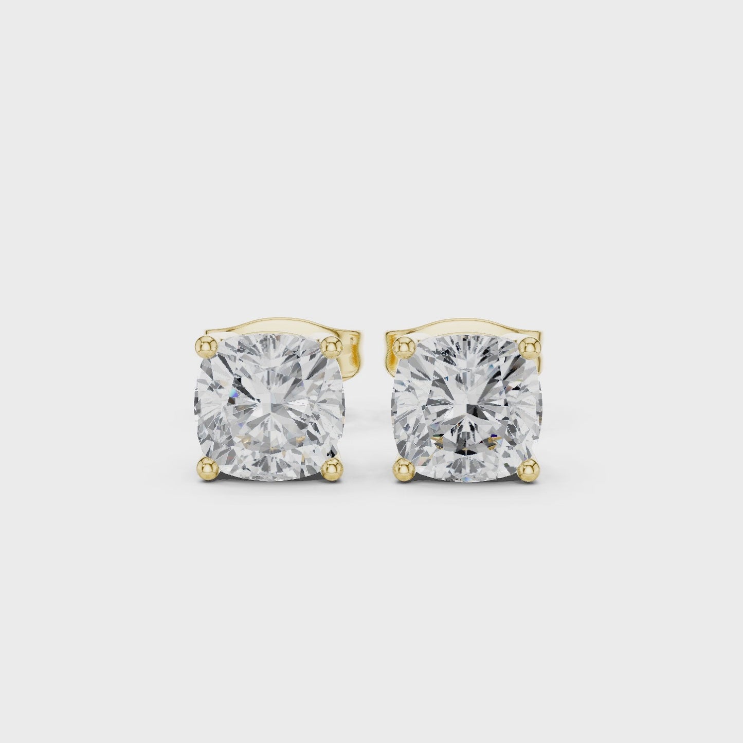 Classic Cushion Spark Diamond Stud Earrings