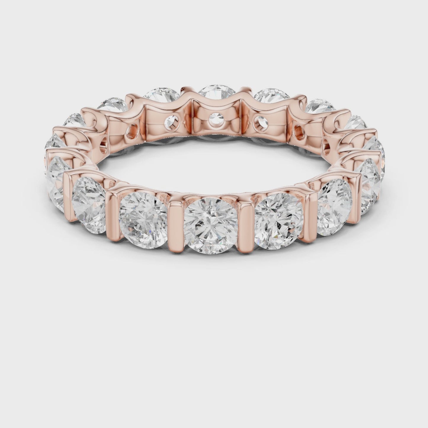 Halo Loop Oval Diamond Eternity Band Ring
