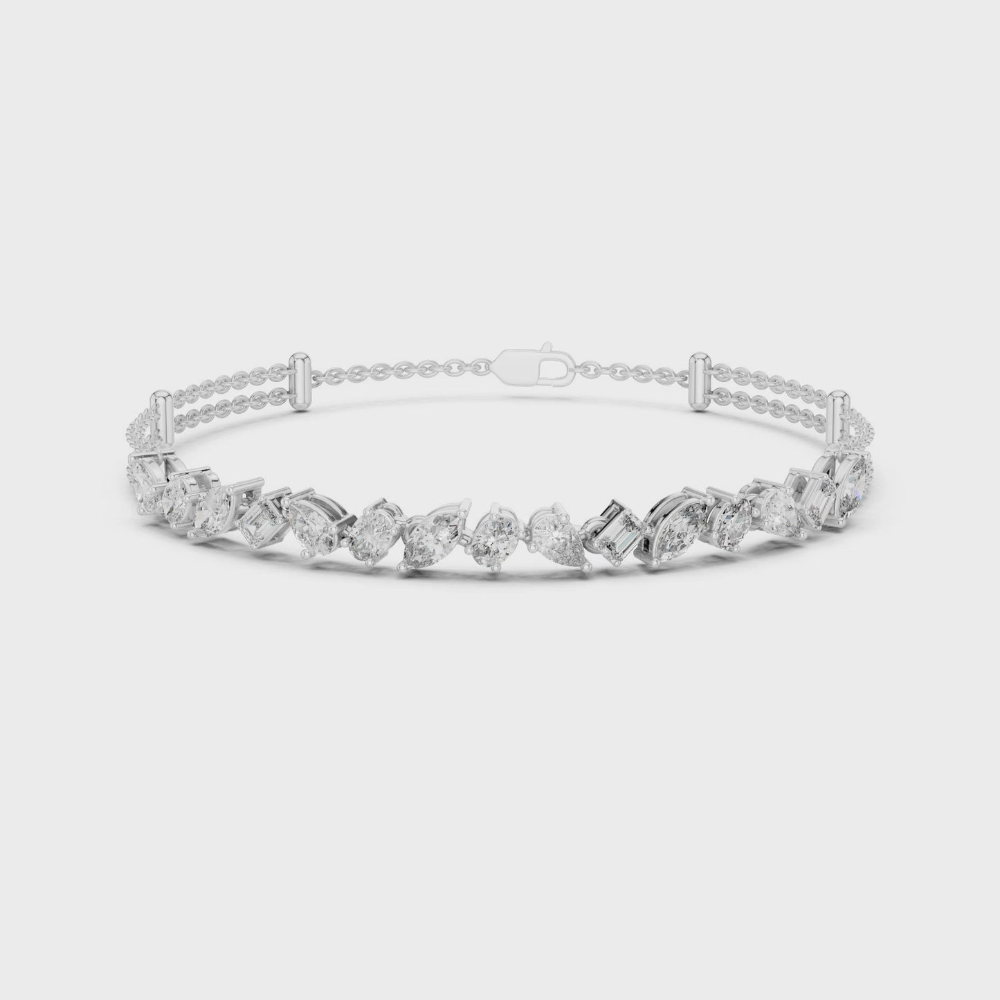 Bold Everyday Luxury Mixed Shape Diamond Tennis Bracelet