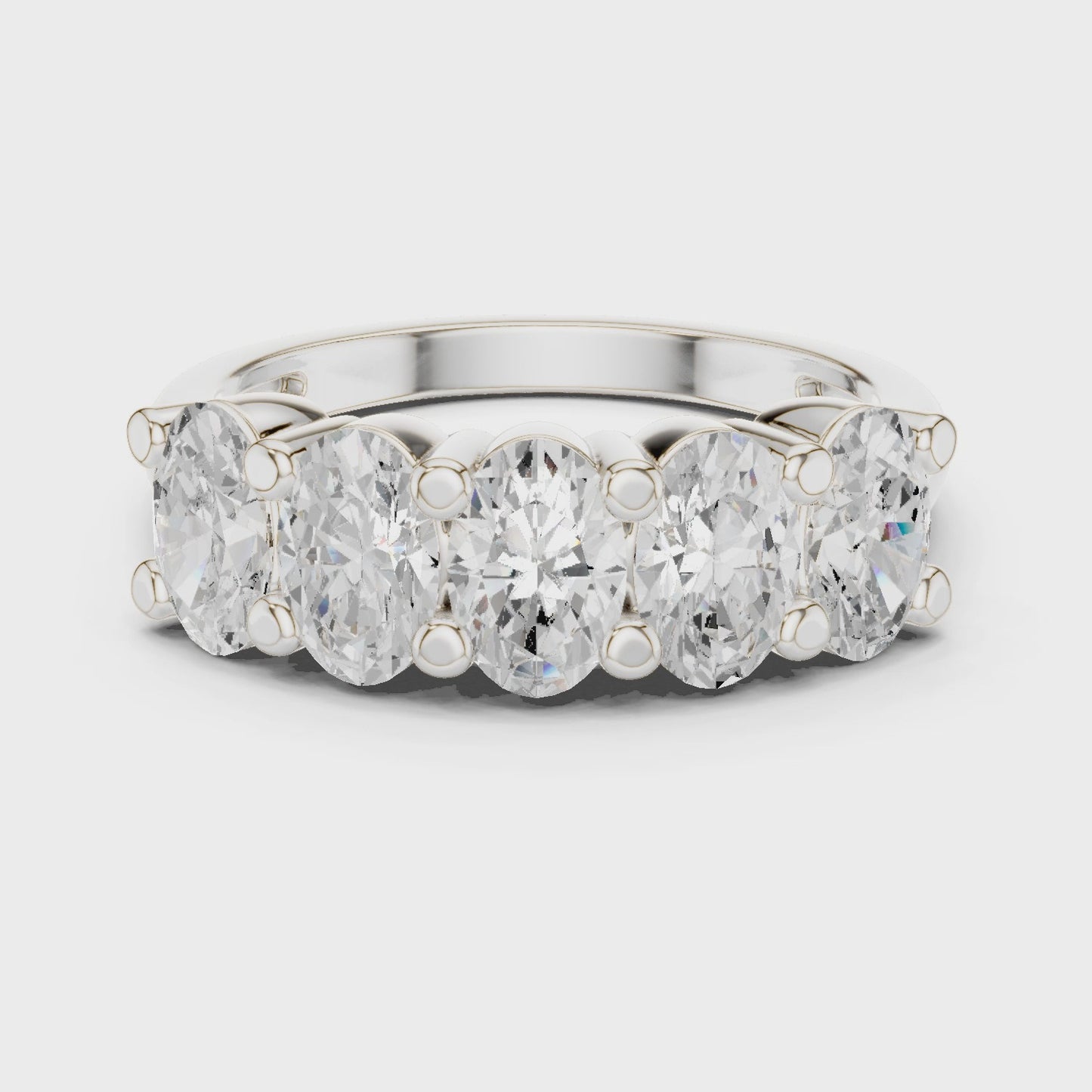 Five Icons Oval Diamond Five Stone Ring
