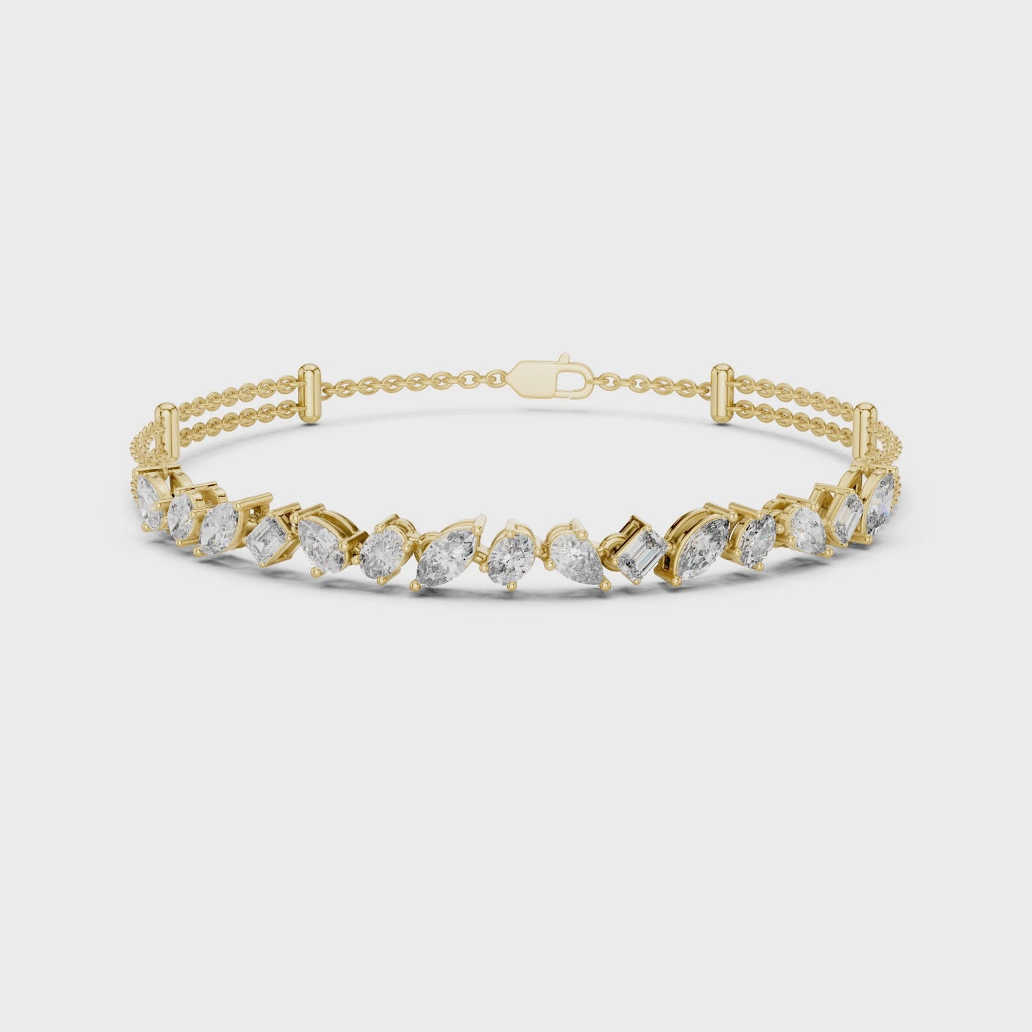 Bold Everyday Luxury Mixed Shape Diamond Tennis Bracelet