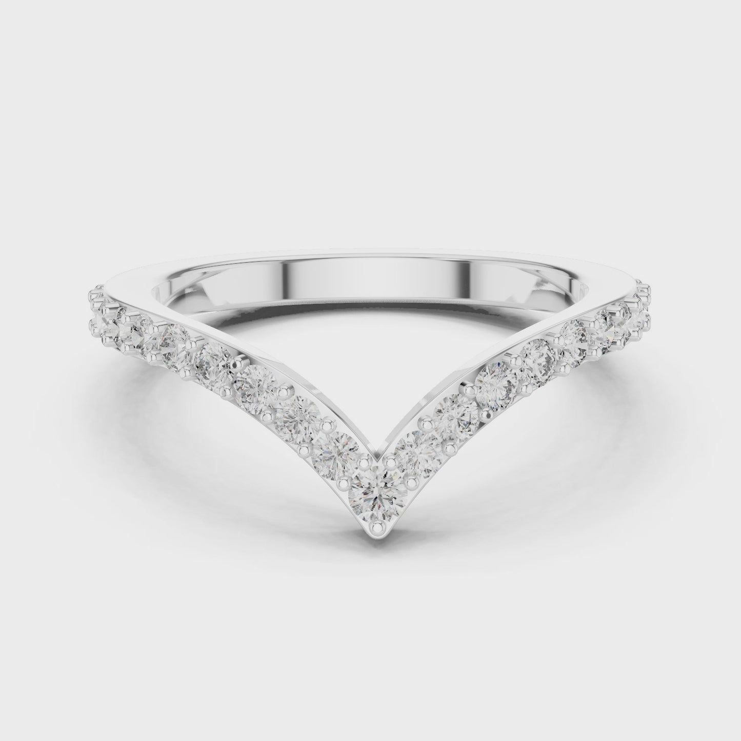 Chevron Diamond V Wedding Band Modern Everyday Luxury