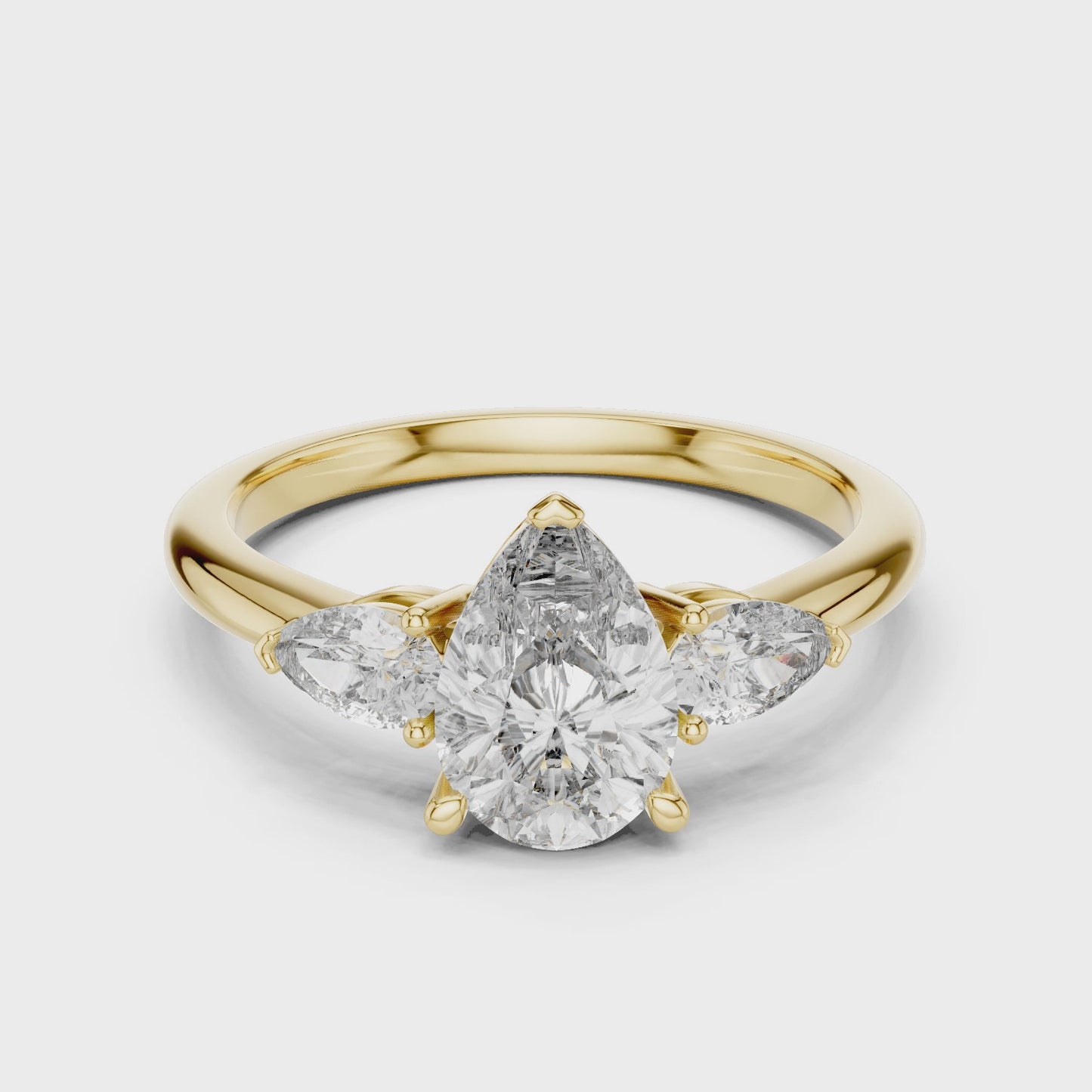 Eternal Grace Trilogy Pear Three Stone Diamond Ring