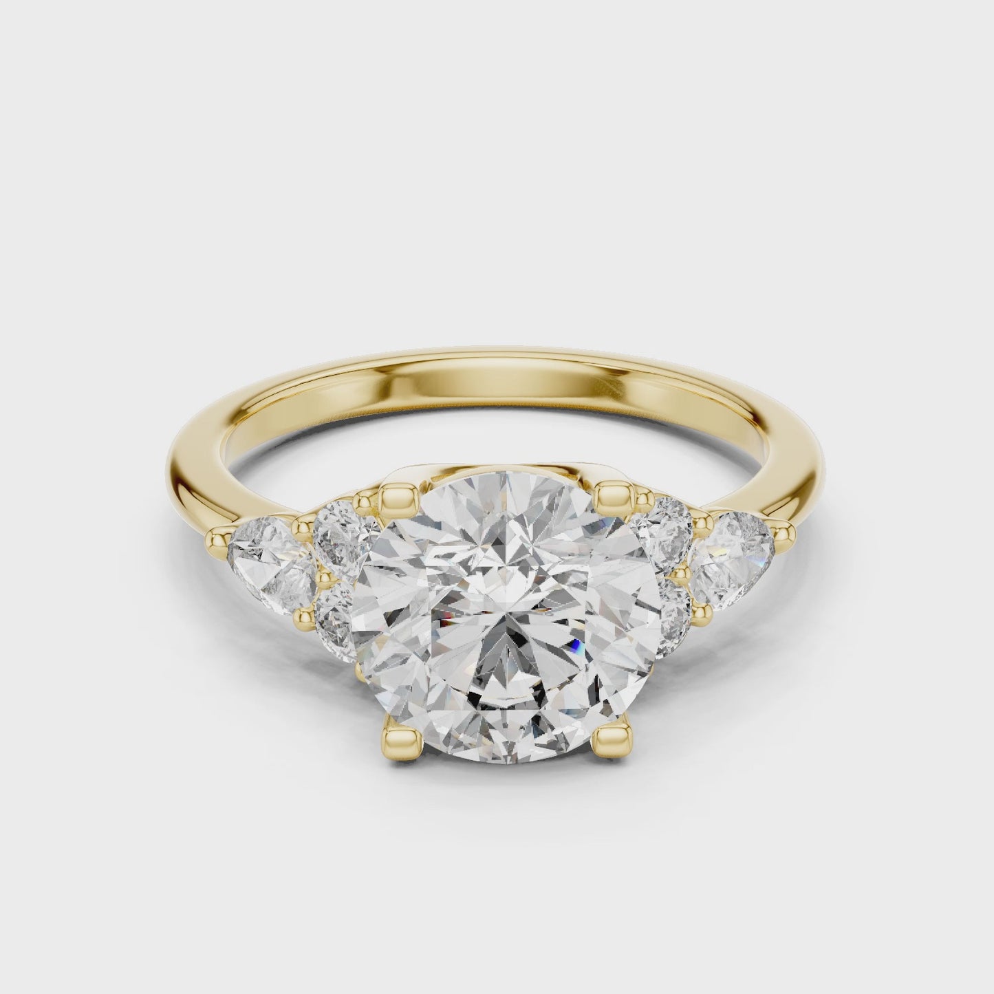 Valencia Round Diamond Three Stone Ring