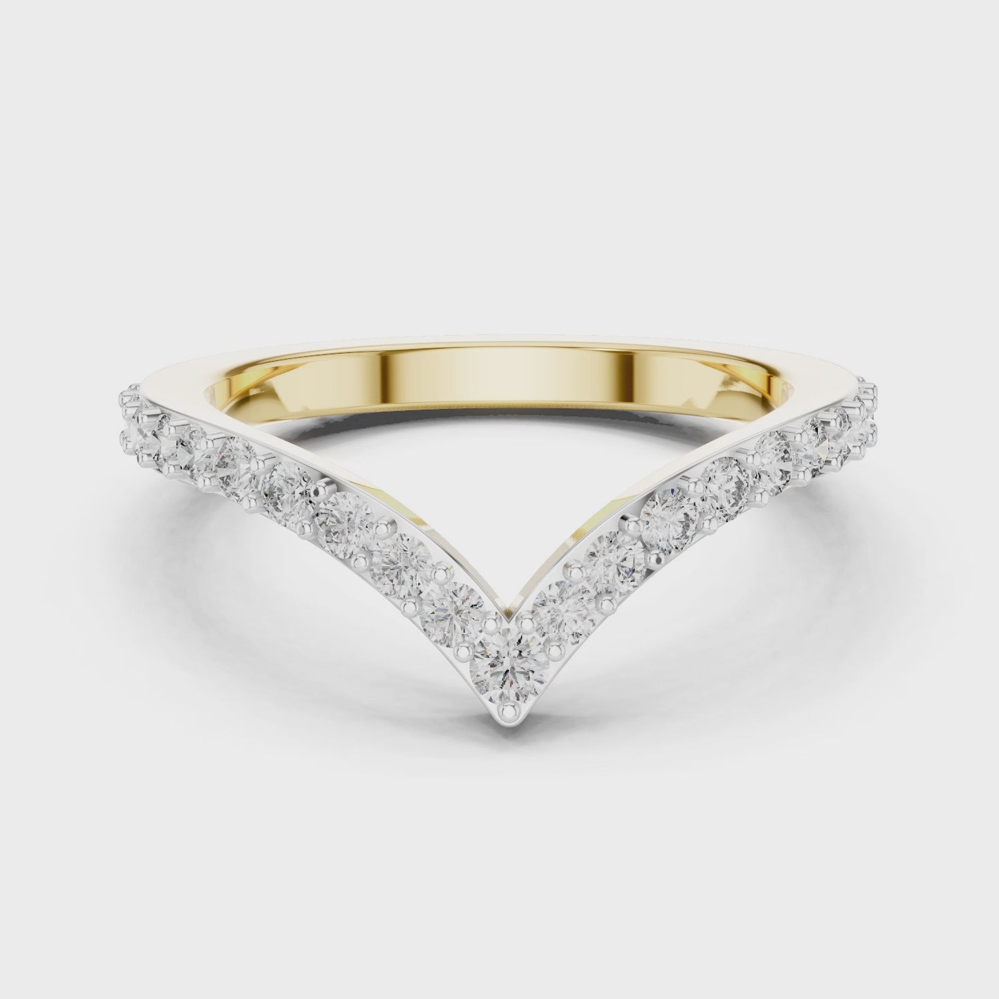 Chevron Diamond V Wedding Band Modern Everyday Luxury