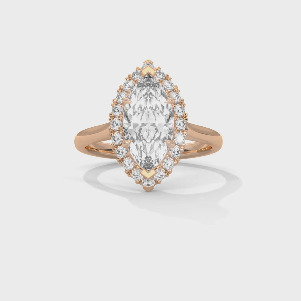 Marquise Halo Diamond Engagement Ring