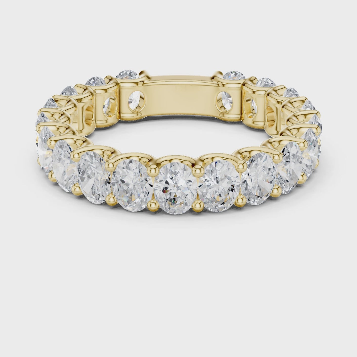 Infinity Curve Oval Diamond Eternity Band Ring