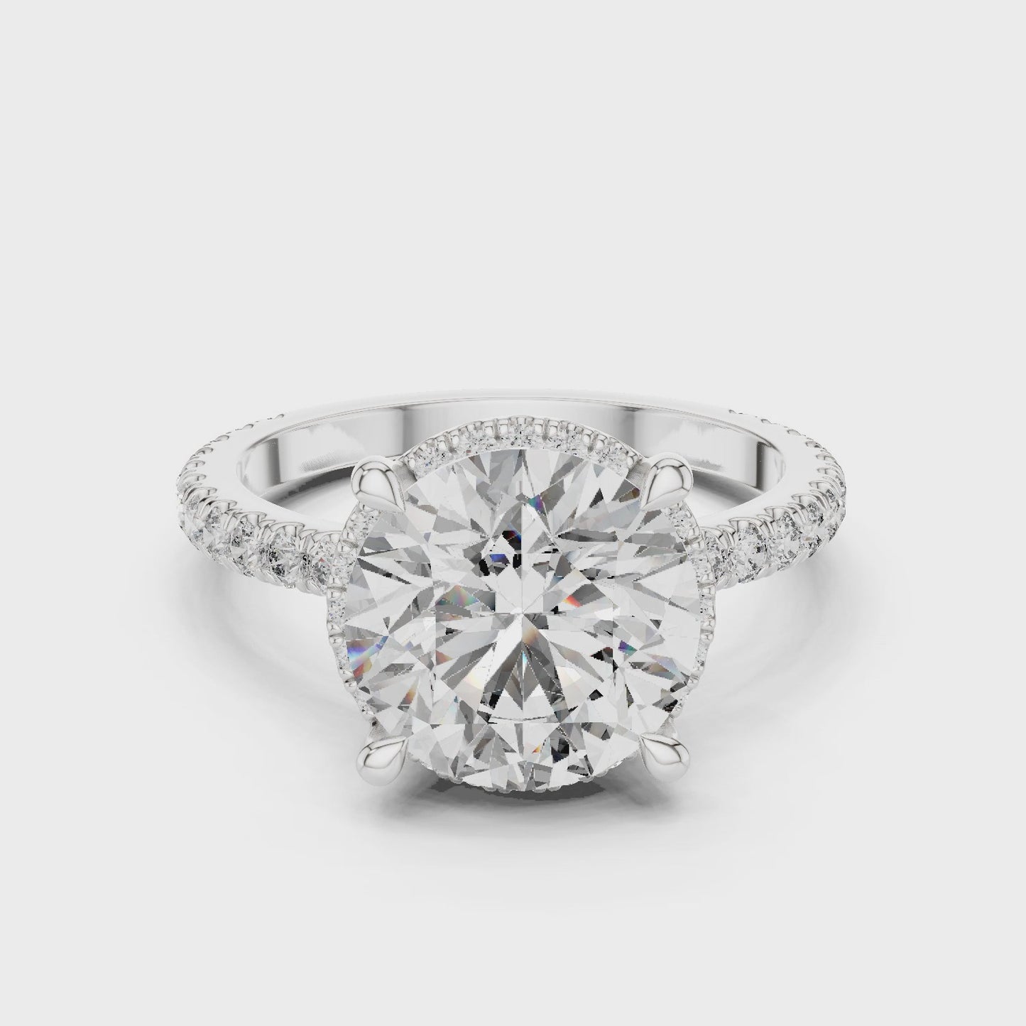 Halo Elevation Round Diamond Hidden Halo Solitaire Ring
