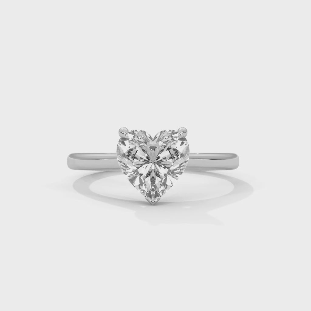 Heart Cut Solitaire Diamond Engagement Ring