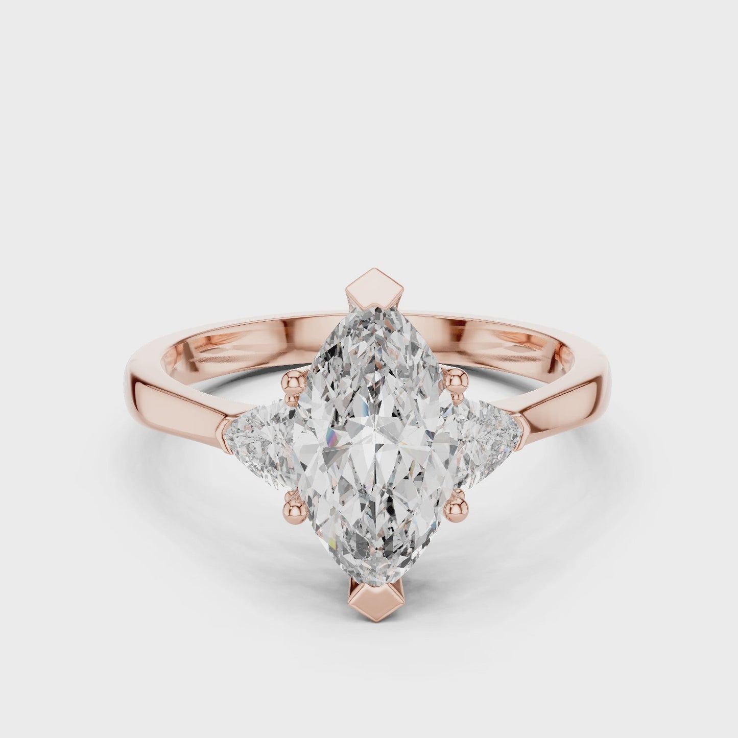 Celestia Pear Cut Three Stone Engagement Ring