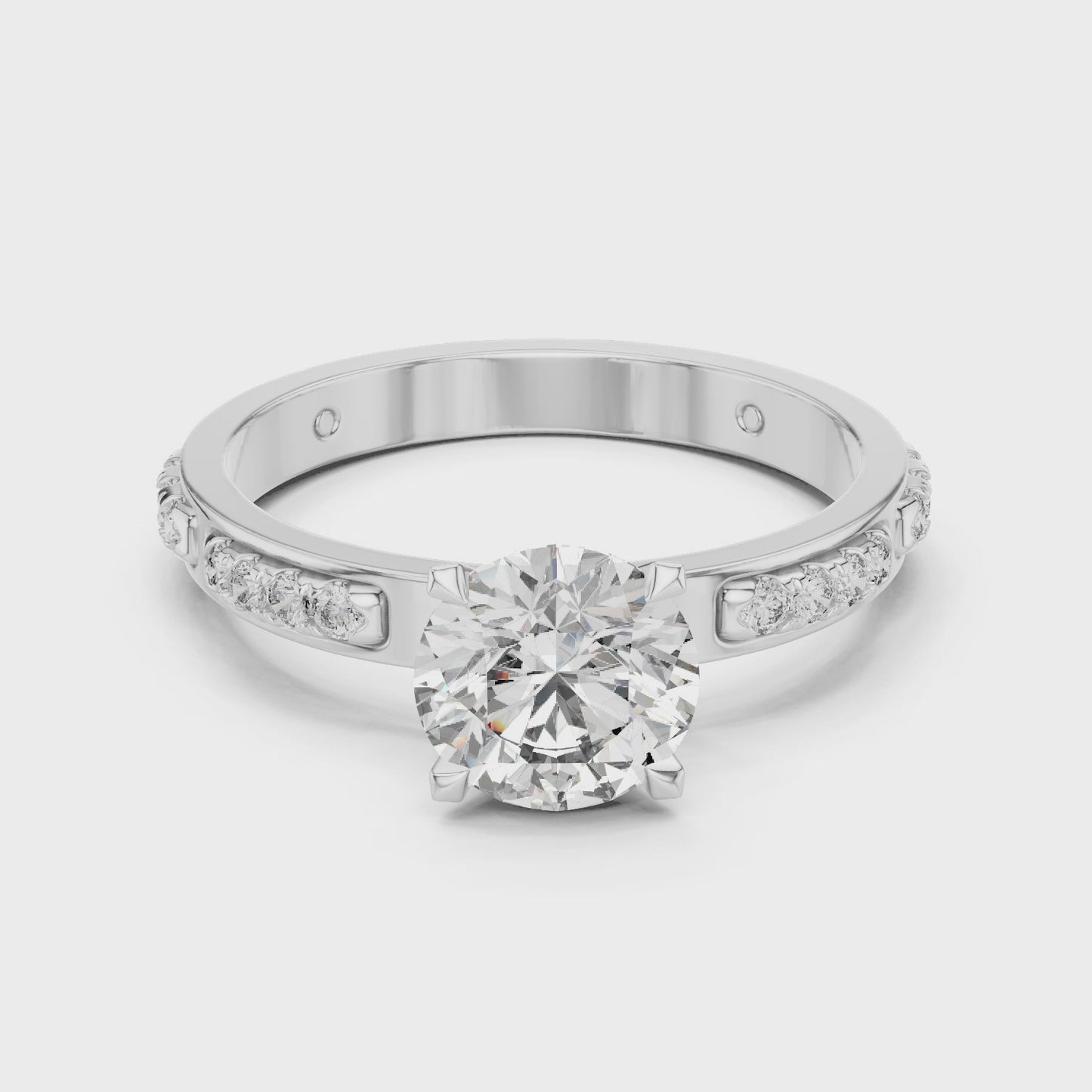Axis Glow Round Diamond Channel Set Solitaire Ring