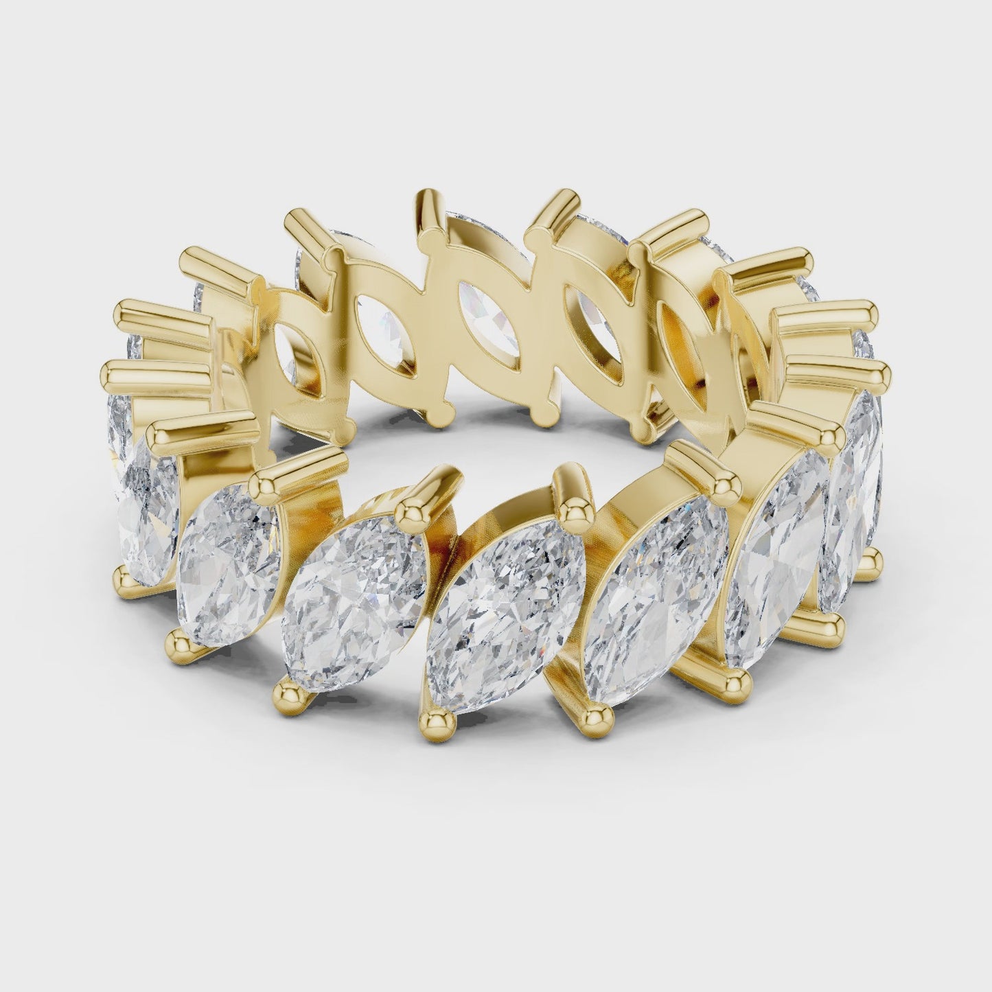 Velocity Crown Wide Marquise Diamond Eternity Band Ring