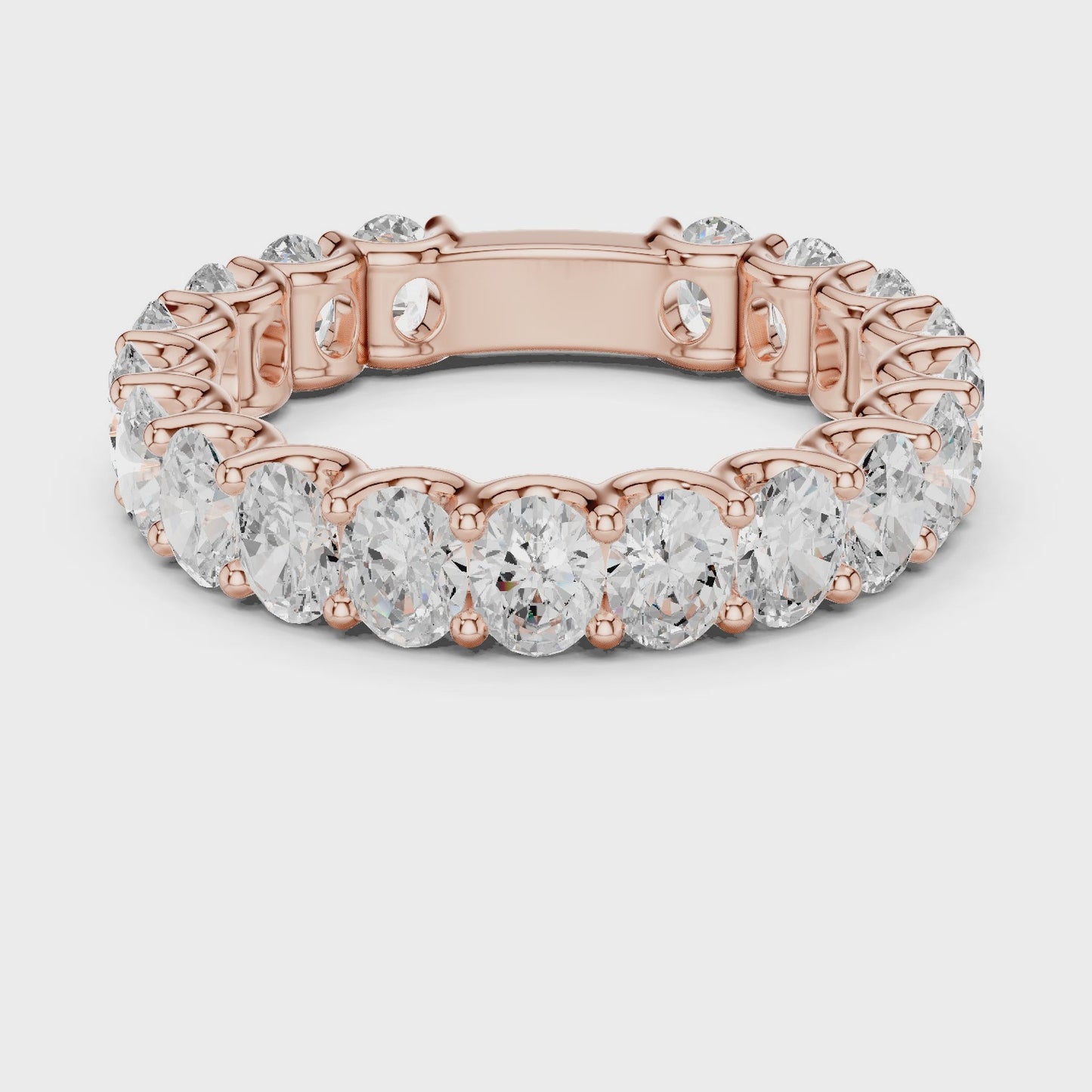 Infinity Curve Oval Diamond Eternity Band Ring
