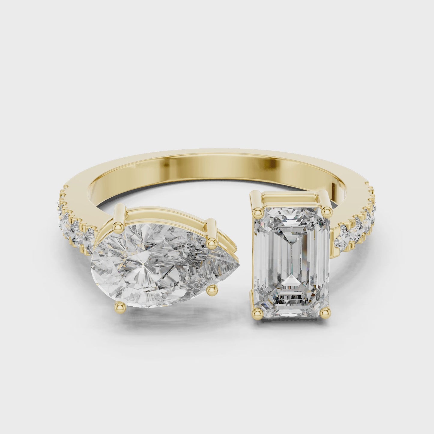 Toi et Moi Marquise & Emerald Diamond Ring
