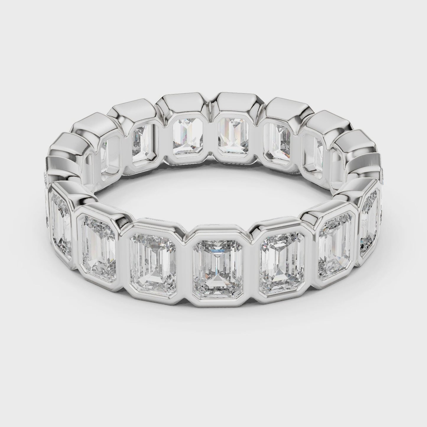 Frame Luxe Emerald Cut Bezel Eternity Band Ring