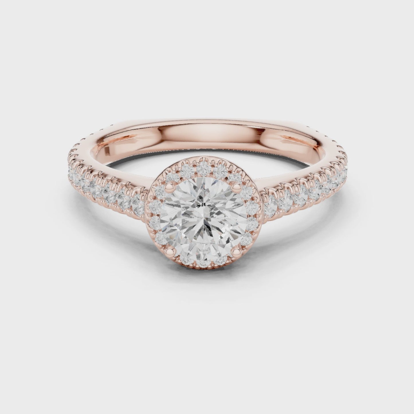 Orbit Glow Round Diamond Halo Solitaire Ring