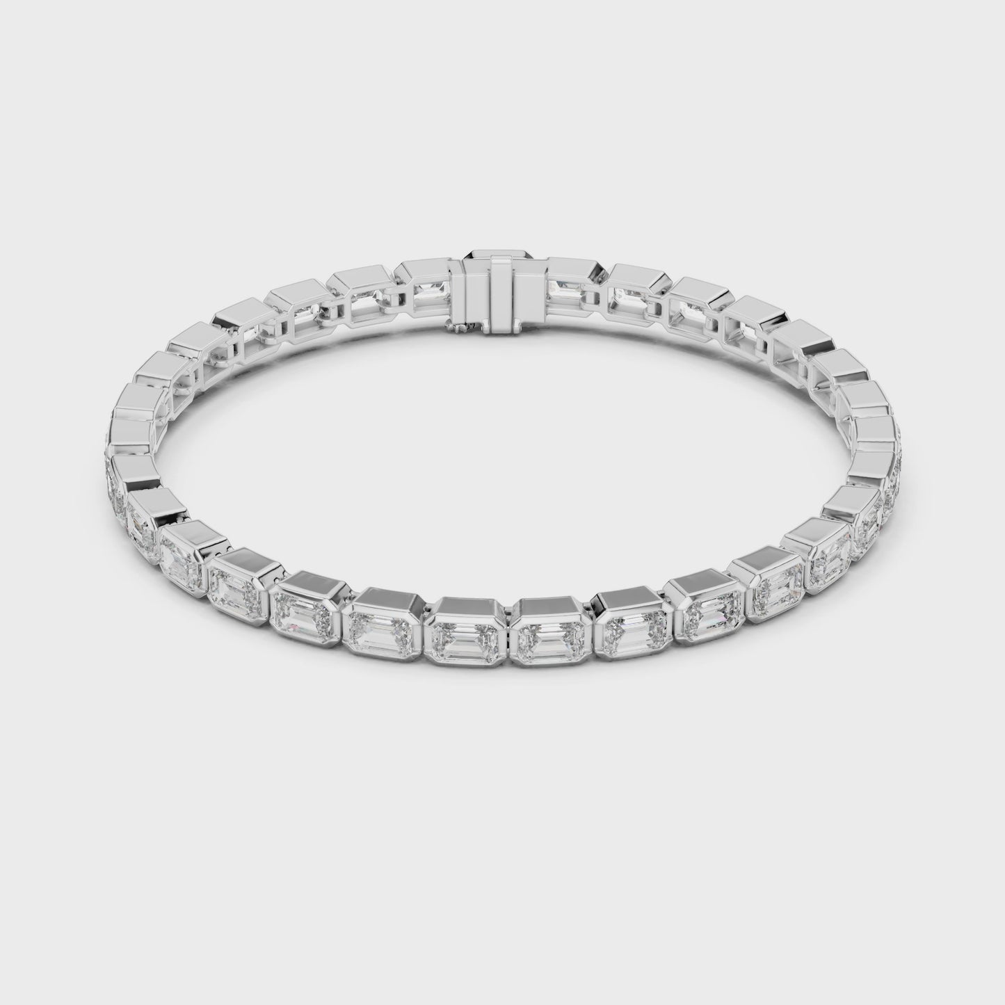 Sleek Everyday Luxury Emerald Cut Diamond Tennis Bracelet