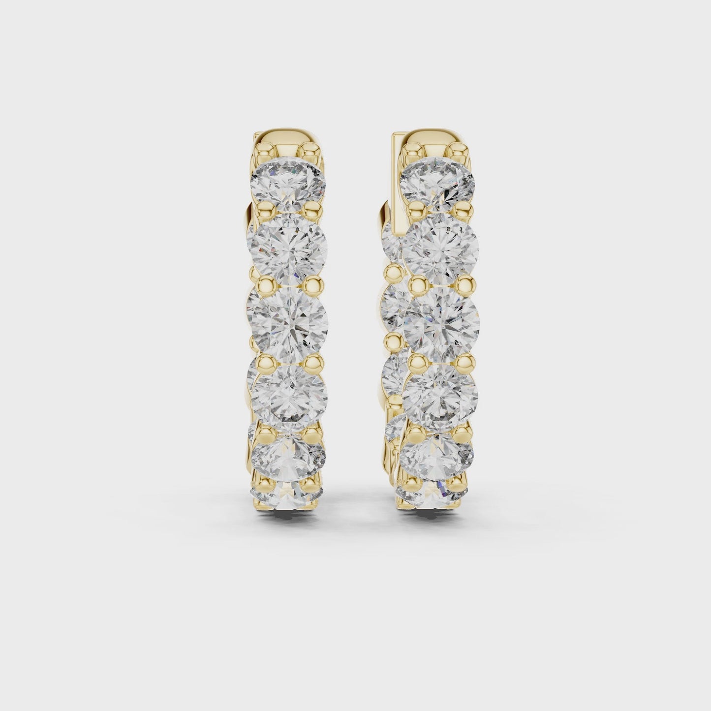 Orbit Glow Inside-Out Round Diamond Hoop Earrings
