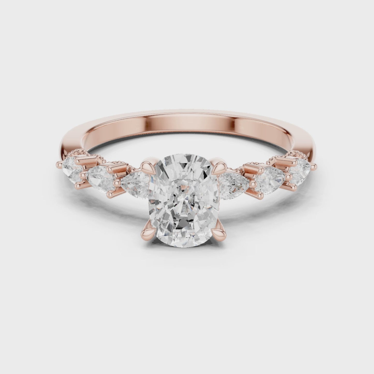 Apex Bloom Marquise Diamond Hidden Halo Ring