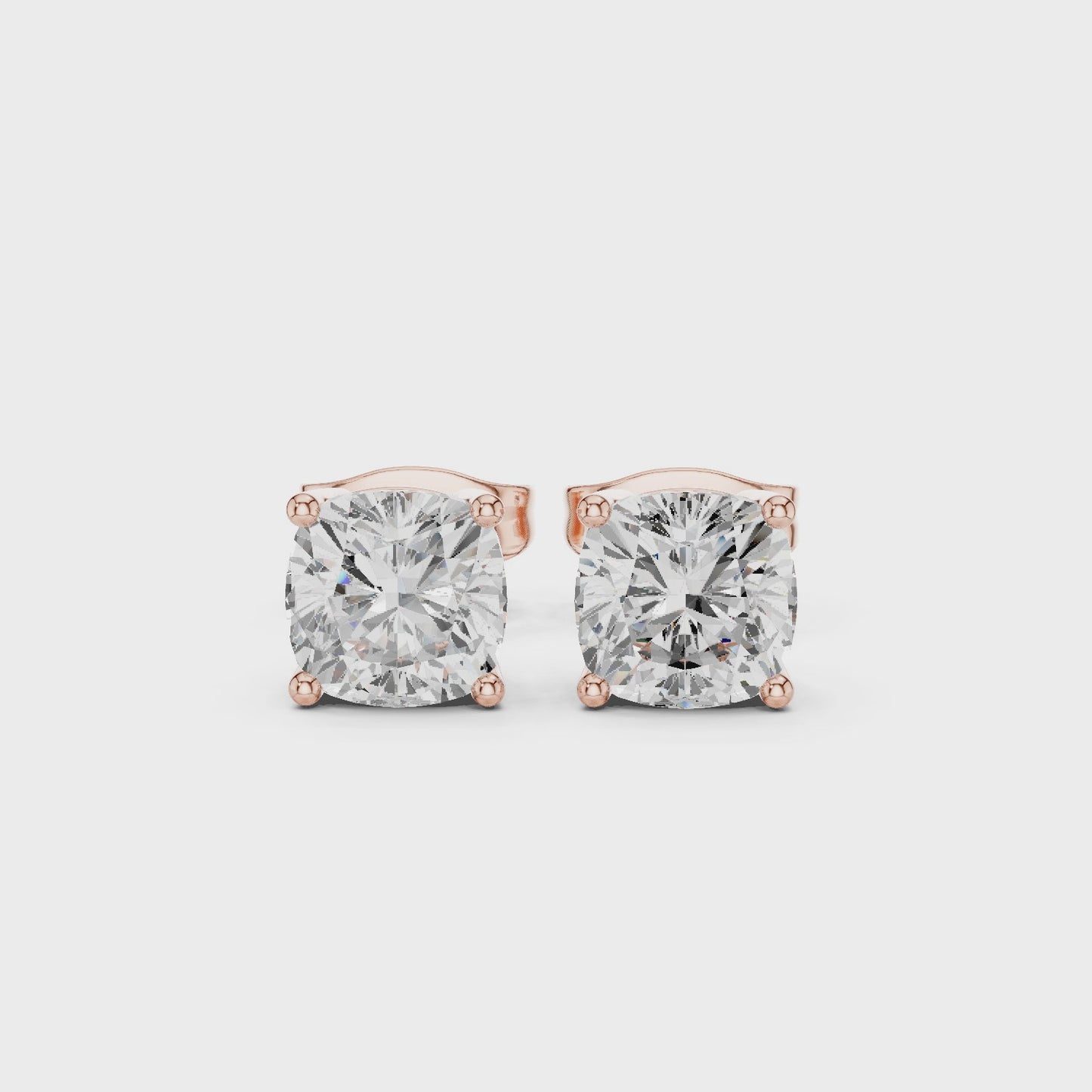 Classic Cushion Spark Diamond Stud Earrings