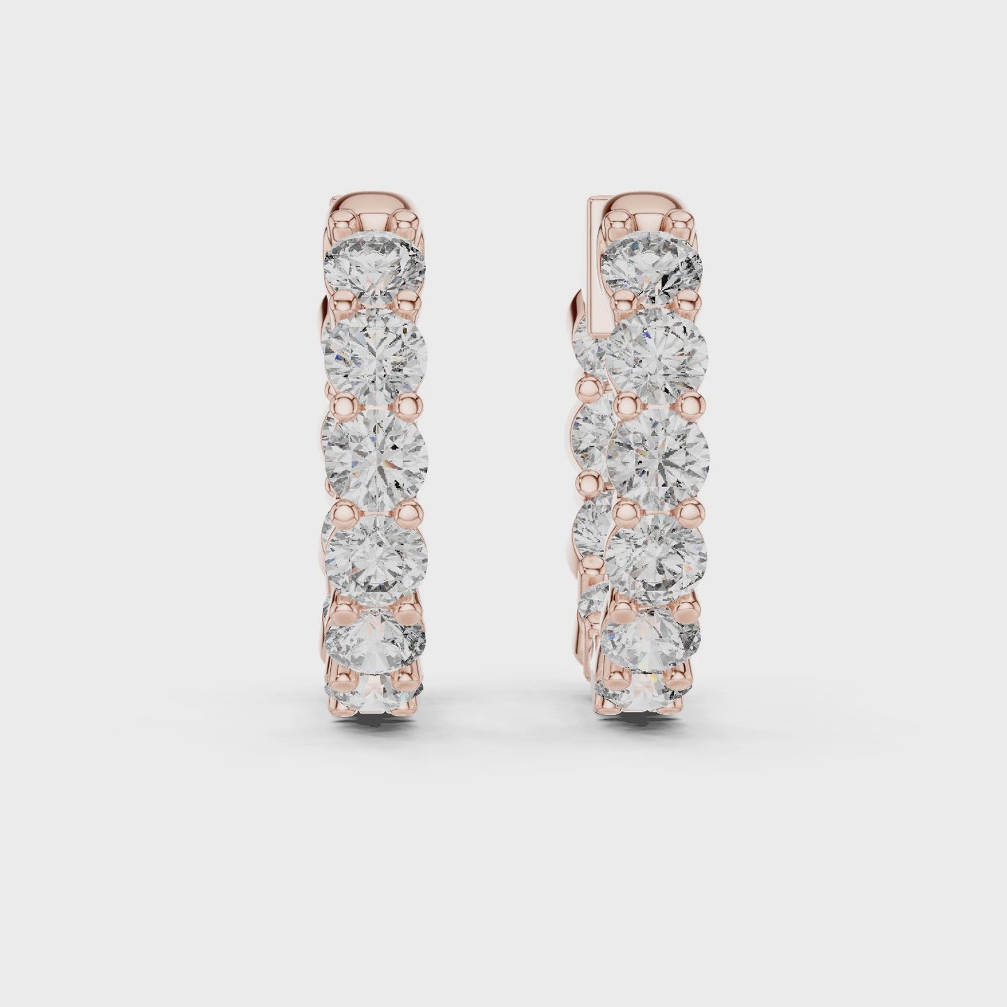 Radiant Circle Inside-Out Hoop Diamond Earrings