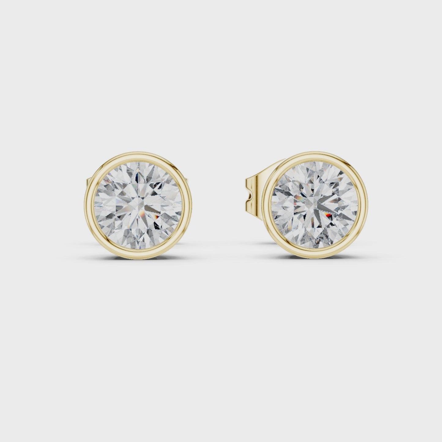 Lumia Bezel Diamond Stud Earrings