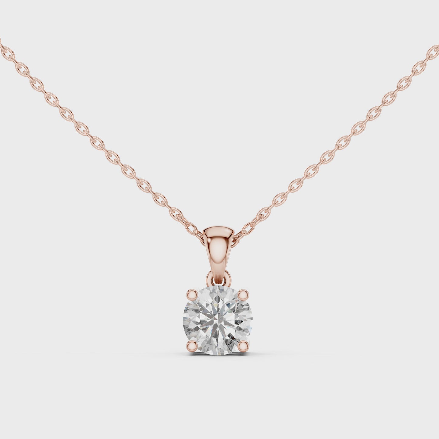 Timeless Everyday Round Solitaire Diamond Pendant Necklace