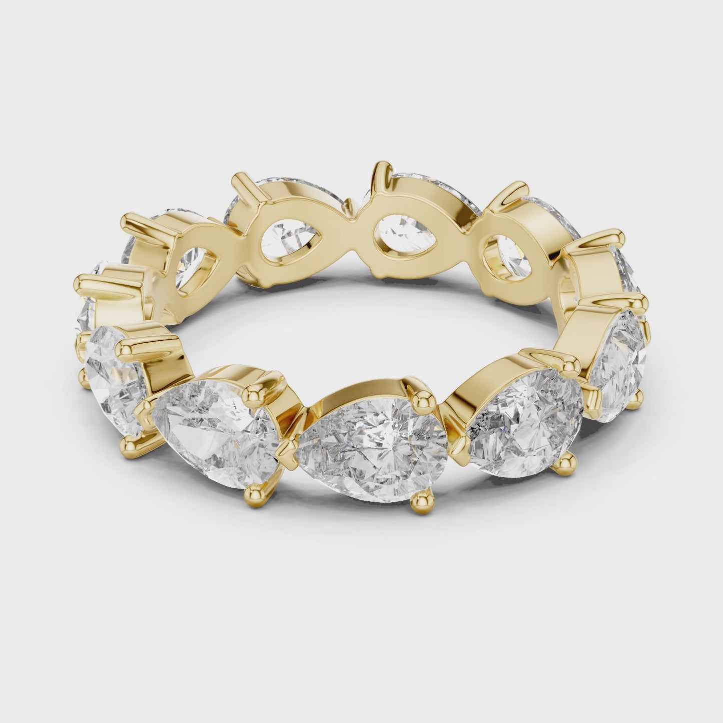 Contour Flow Pear Diamond Eternity Band Ring
