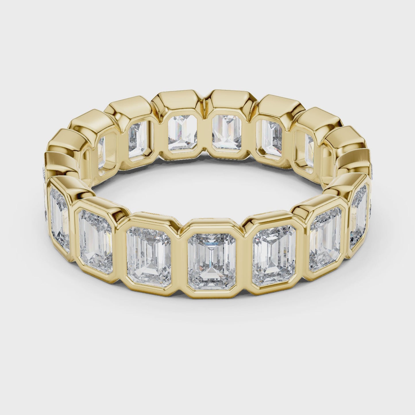 Frame Luxe Emerald Cut Bezel Eternity Band Ring