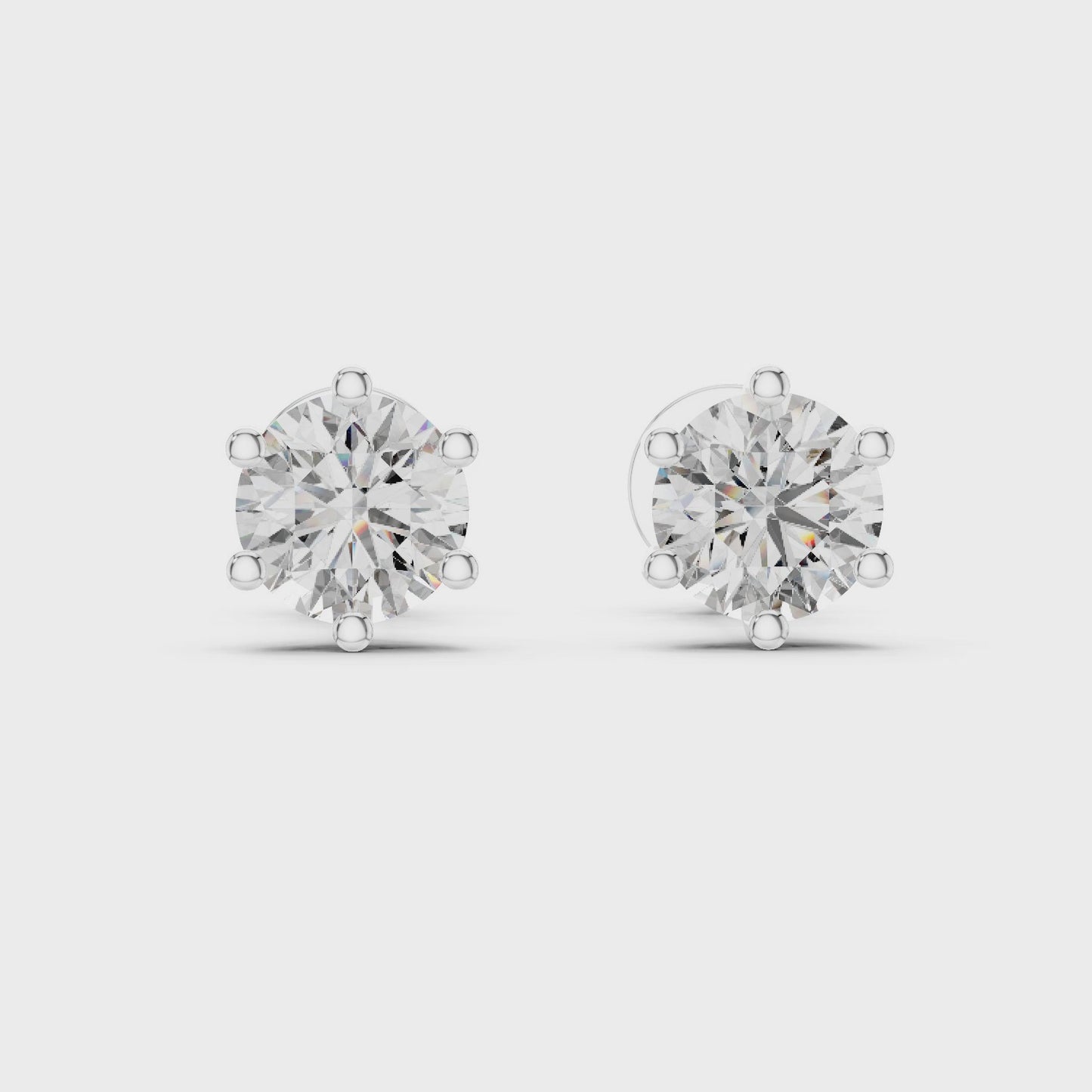 Essential Round Solitaire Diamond Stud Earrings