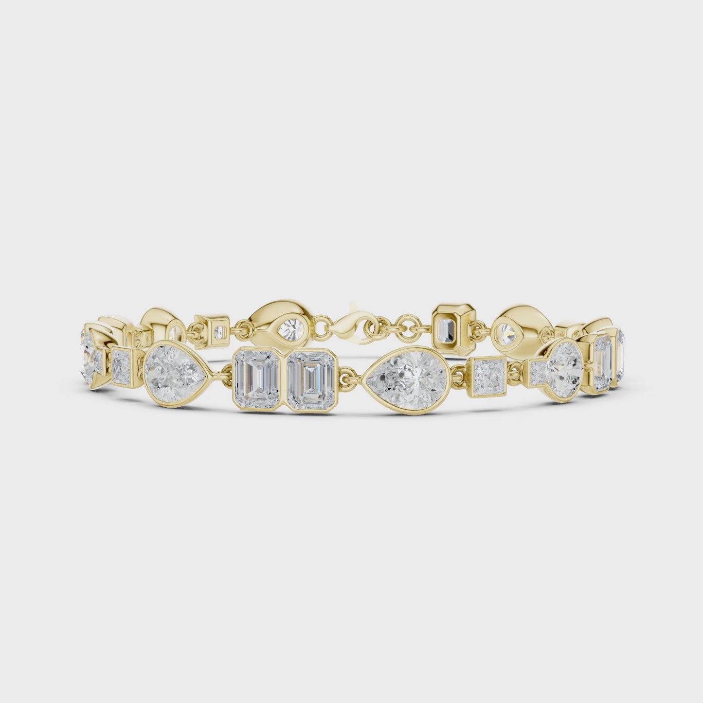 Modern Everyday Luxury Mixed Shape Diamond Tennis Bracelet