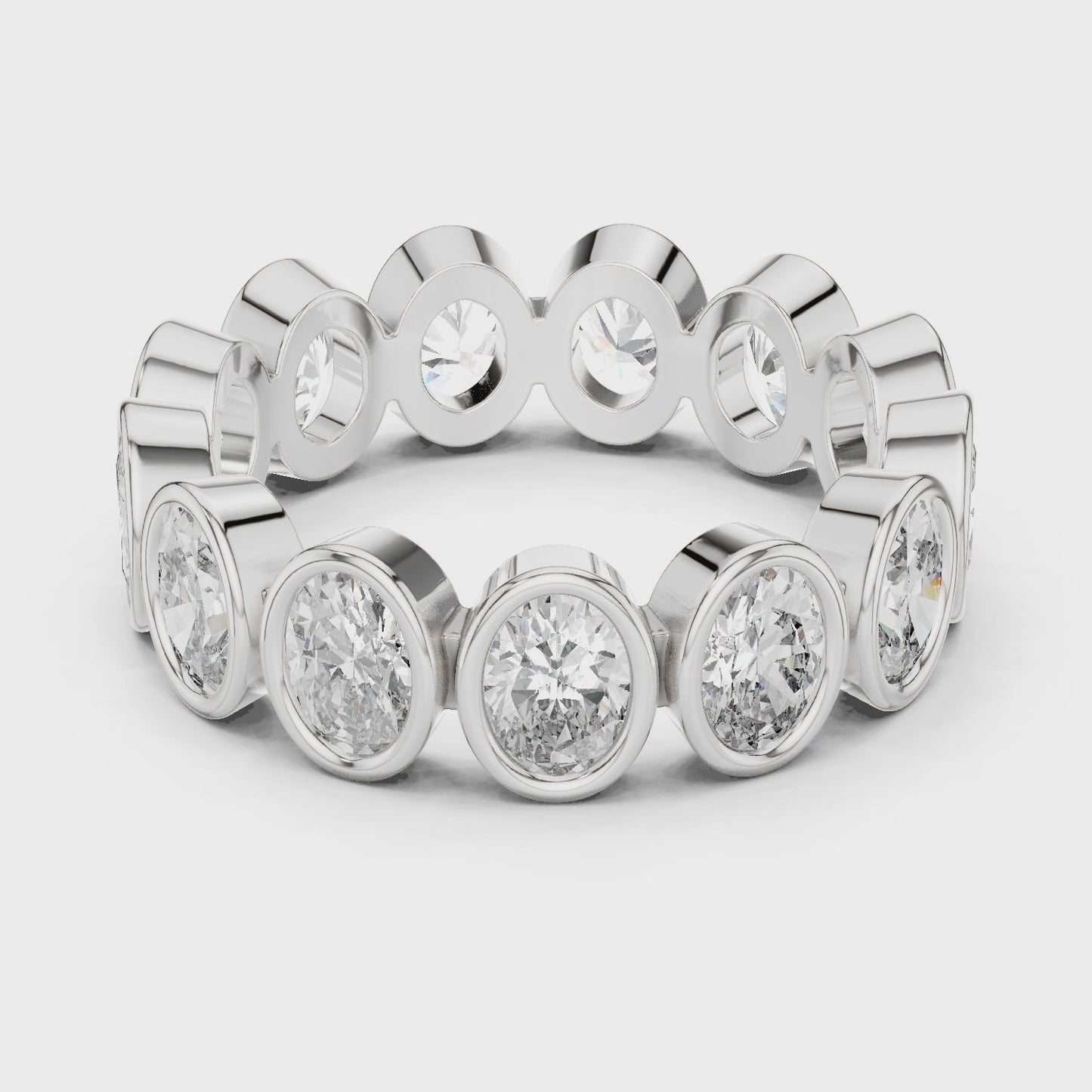 Orbit Edge Round Bezel Diamond Eternity Band Ring