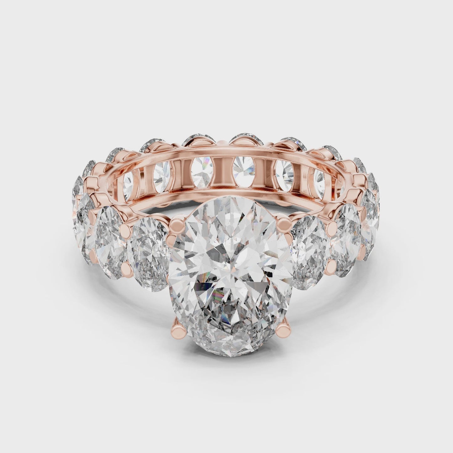 Infinity Oval Diamond Eternity Solitaire Ring