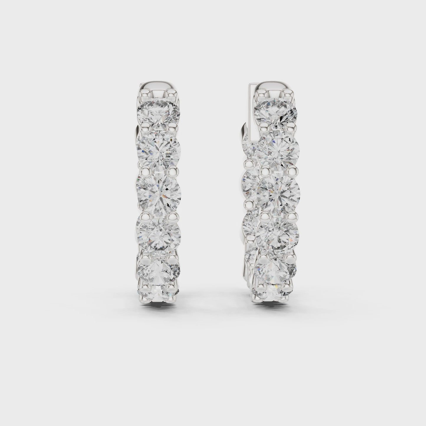 Radiant Circle Inside-Out Hoop Diamond Earrings