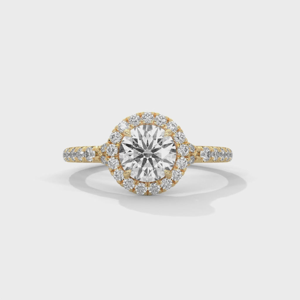 Celestia Cushion Halo Engagement Ring with Hidden Accent