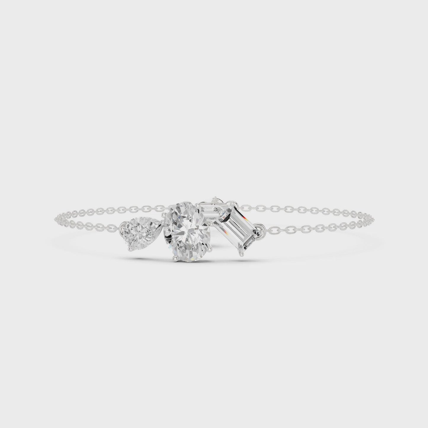Modern Everyday Luxury Mixed Shape Diamond Chain Bracelet