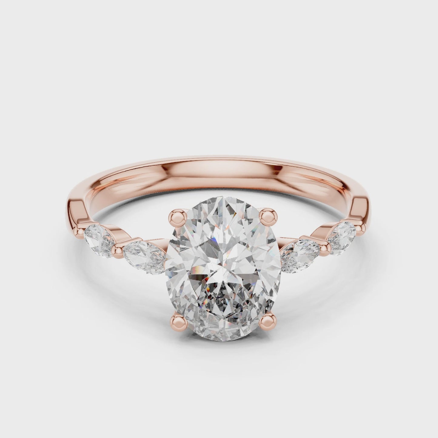 Lunavera Oval Leaf Accent Ring