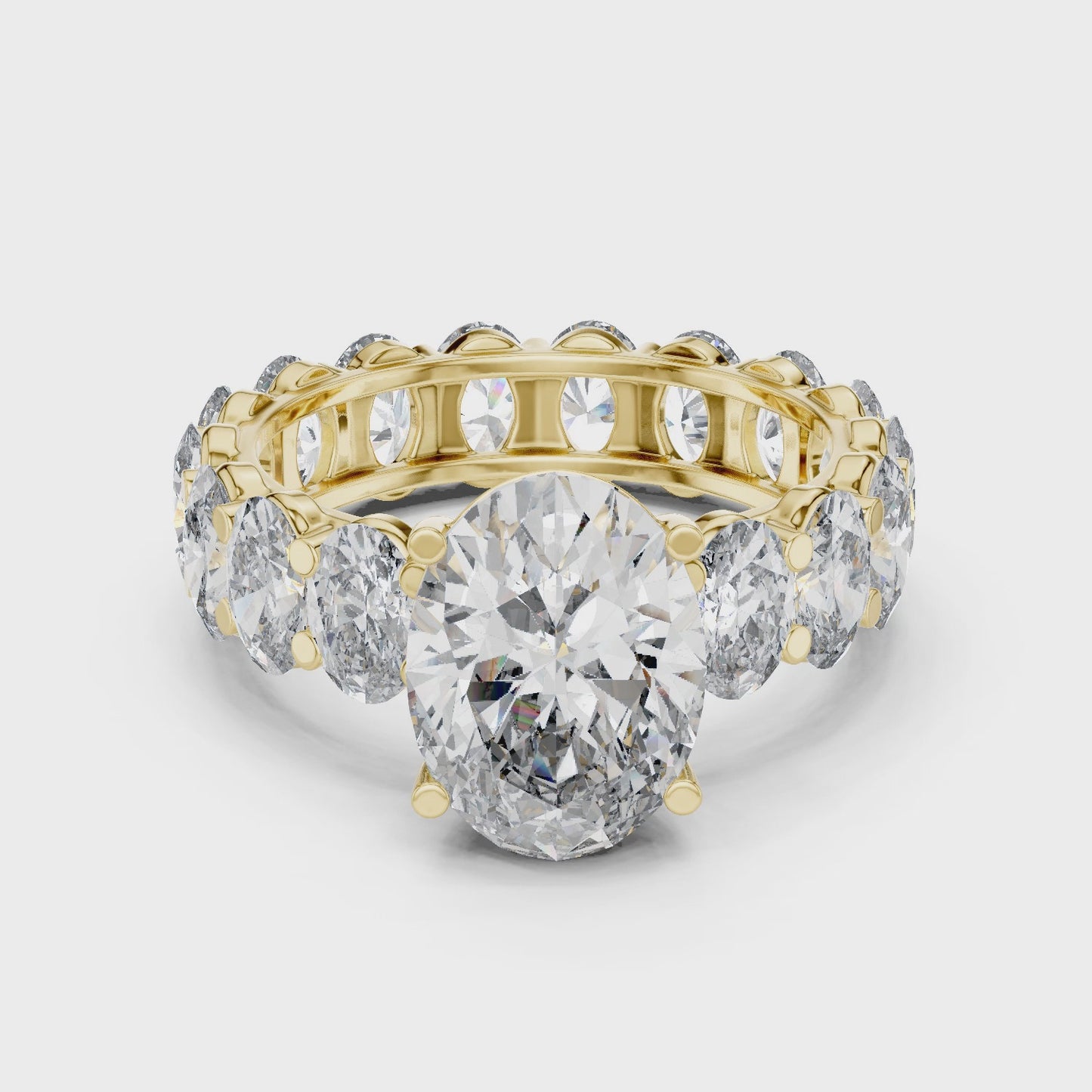 Infinity Oval Diamond Eternity Solitaire Ring