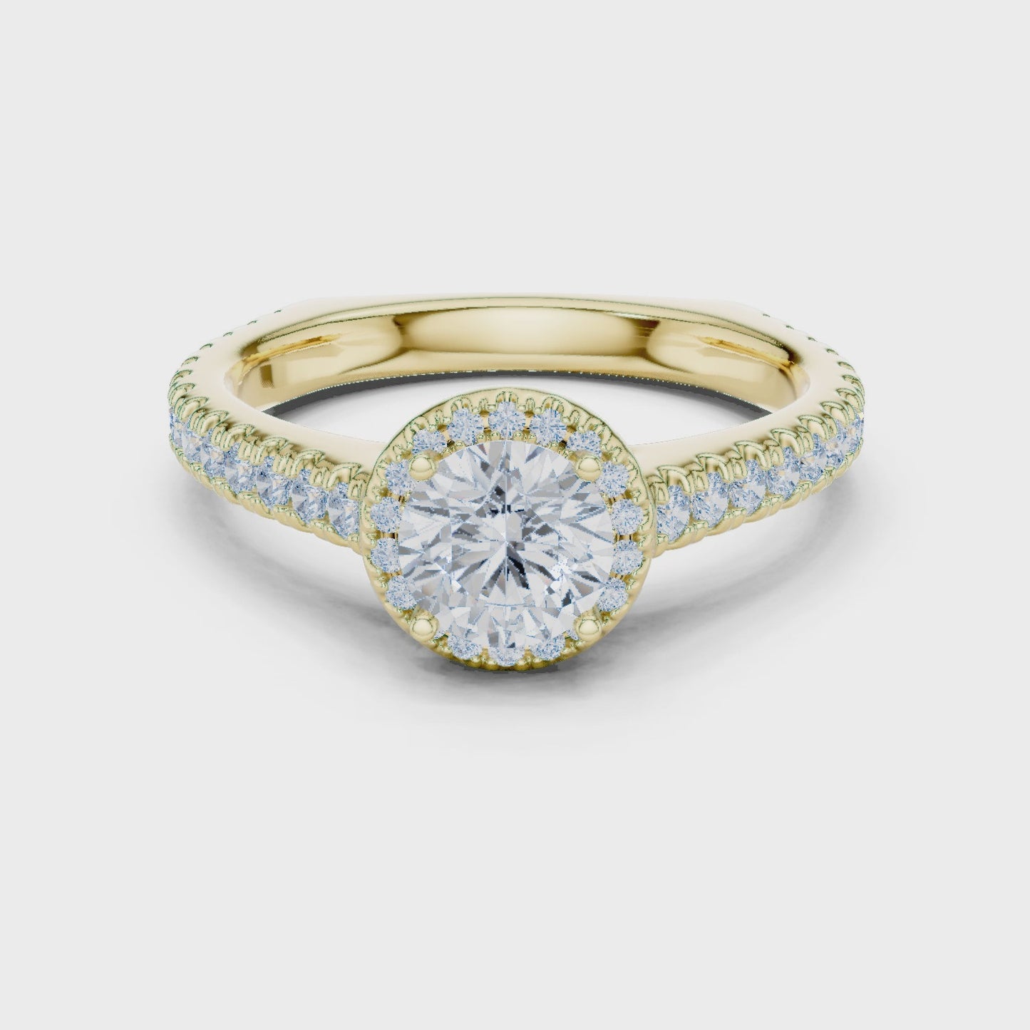 Orbit Glow Round Diamond Halo Solitaire Ring