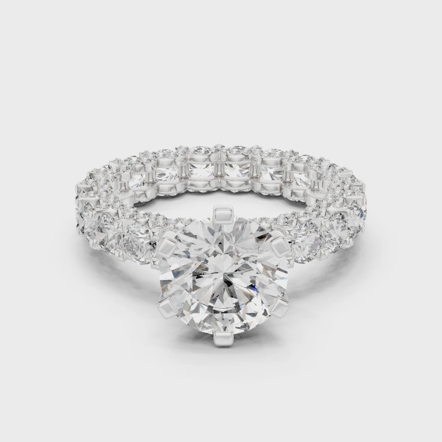 Infinite Radiance Round Solitaire Diamond Halo Engagement Ring