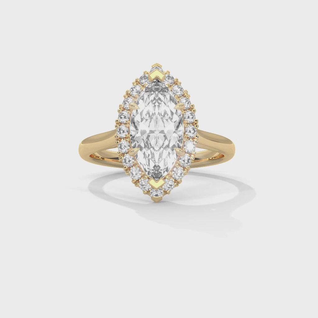 Marquise Halo Diamond Engagement Ring