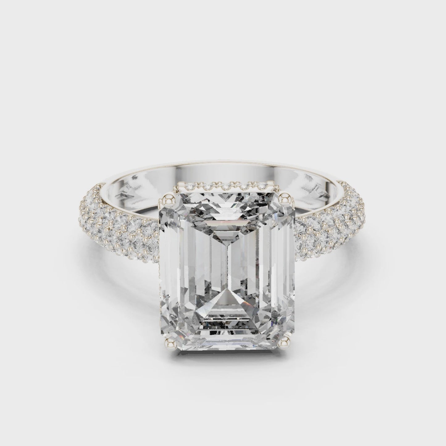 Aurevian Emerald Pavé Luxury Ring