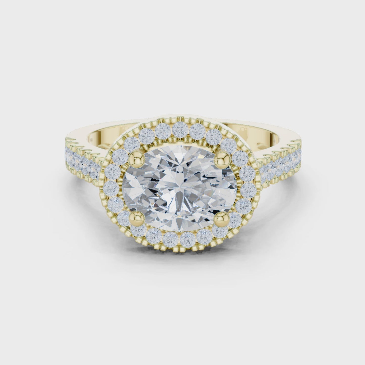 Contou Oval Halo Solitaire Engagement Ring