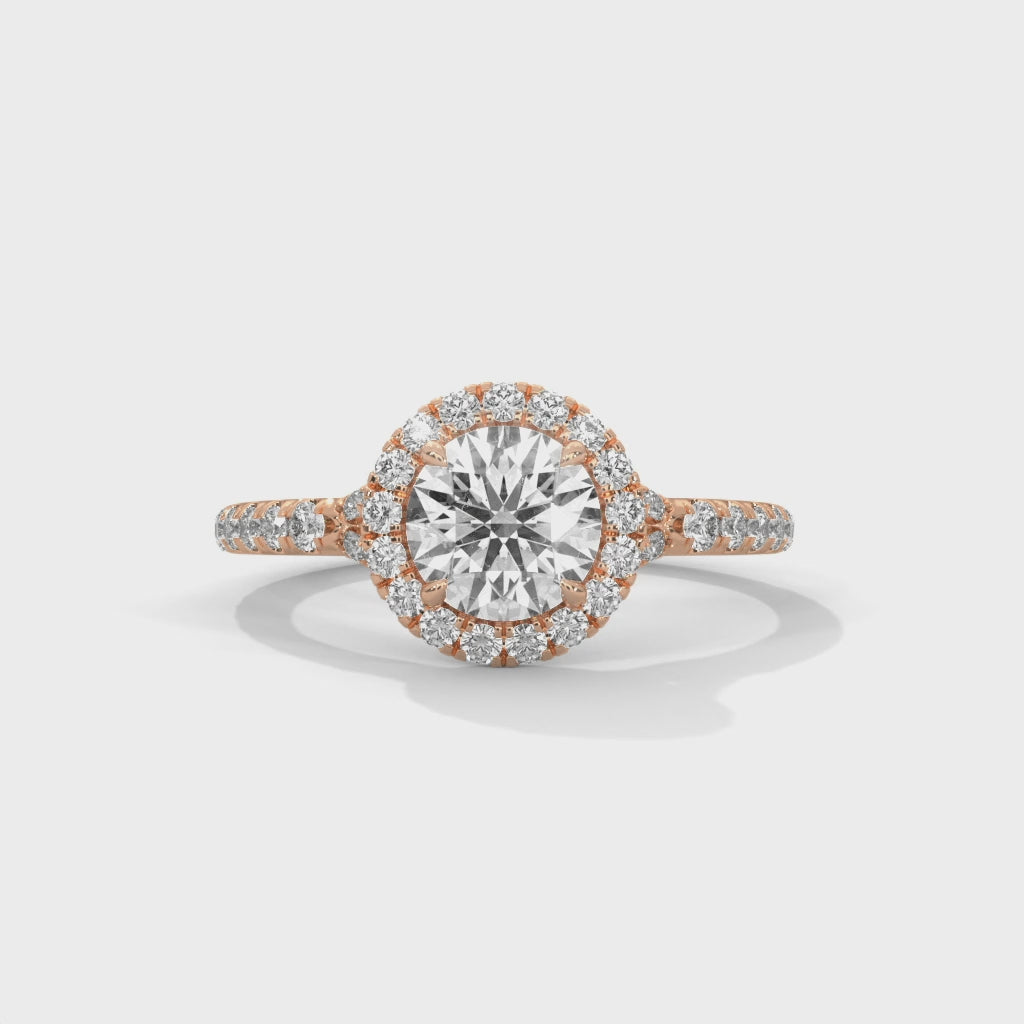 Celestia Cushion Halo Engagement Ring with Hidden Accent